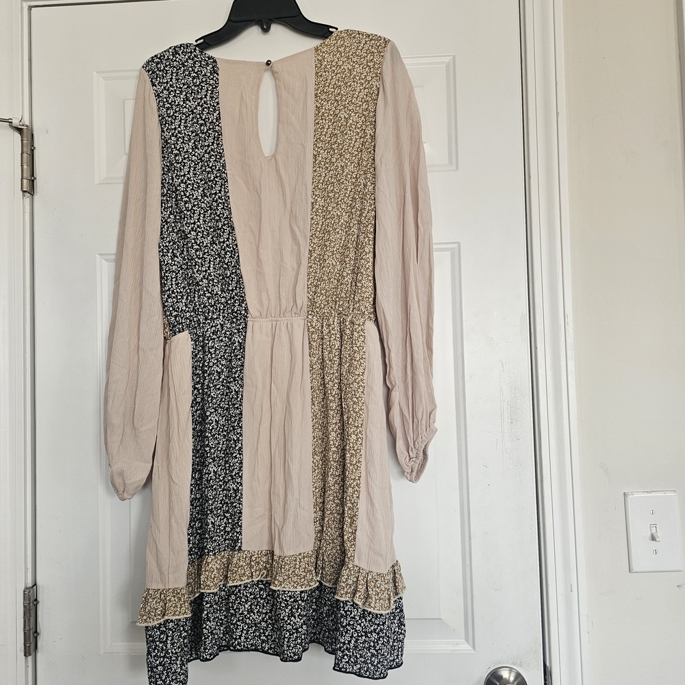 143 Story Dress By Line Up  Size XL Women's Multi-Color Patchwork  Boho  {BX3} - Picture 5 of 11